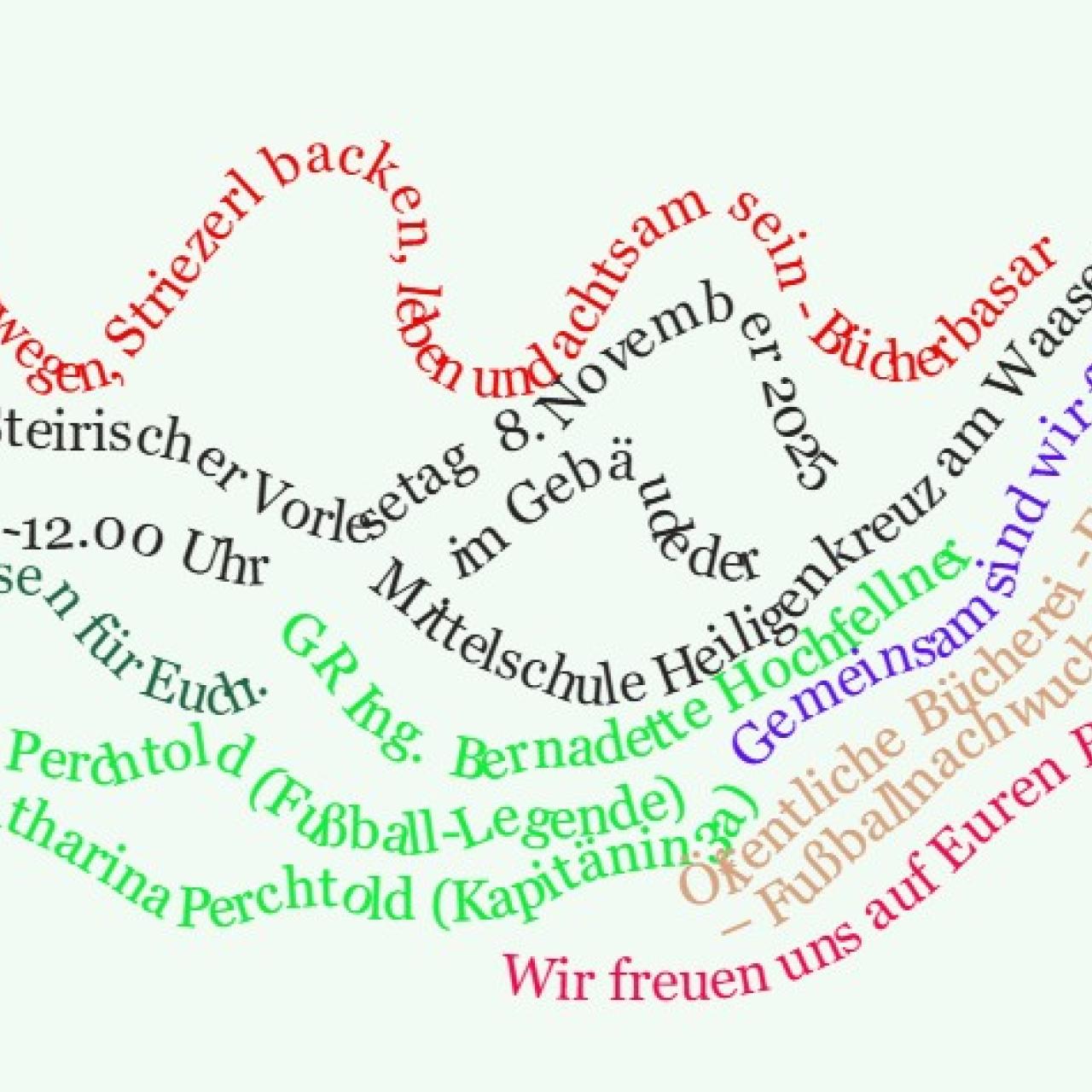 Kreativ angeordneter Text zur Veranstaltung